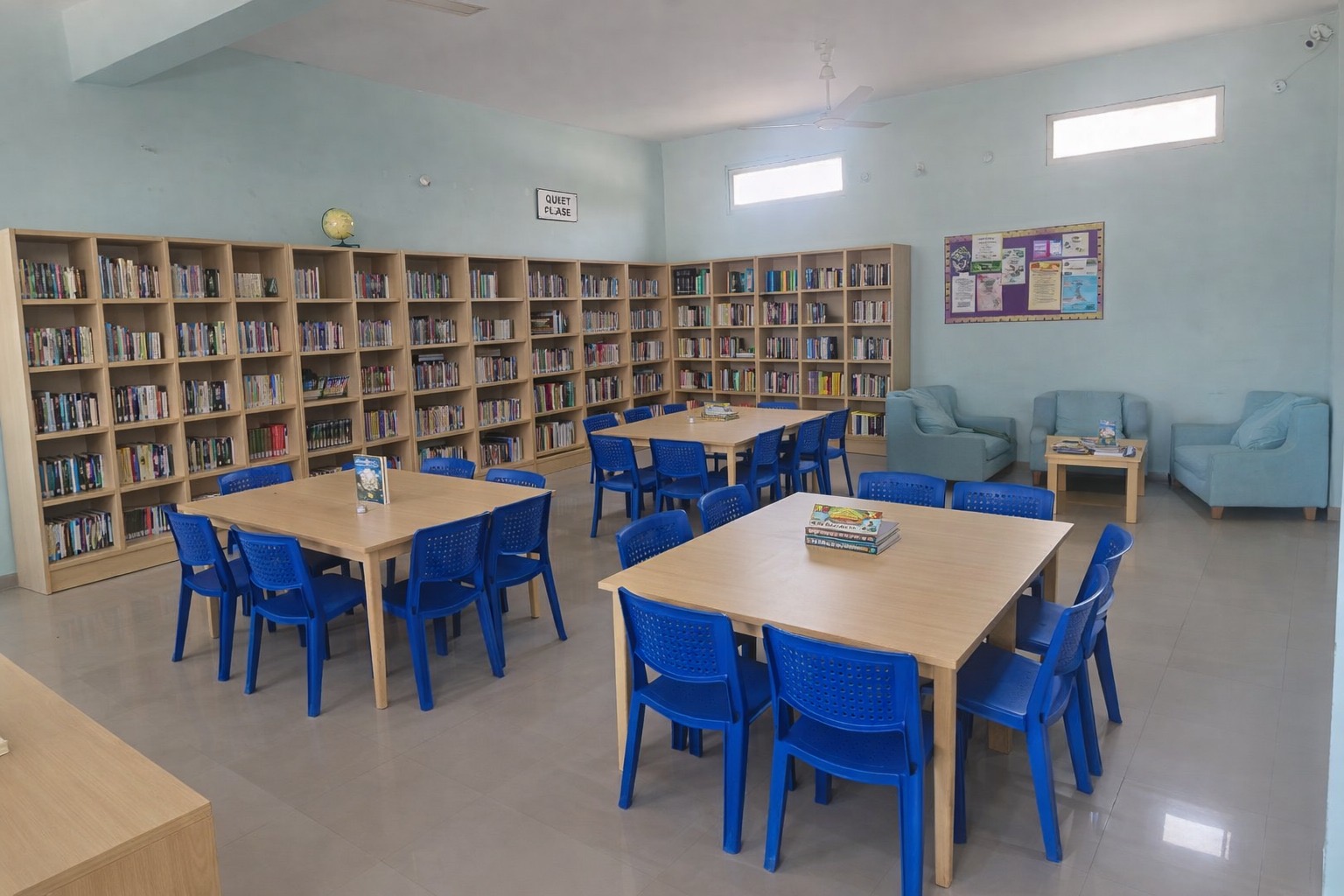 School resource library at Daily School of Education
